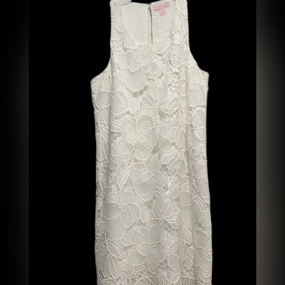 Lilly Pulitzer Marlissa Shift Resort White Jumbo Floral
Scallop Lace Dress, SZ 2 - Picture 7 of 16